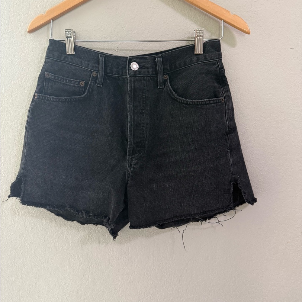 AGOLDE Parker Vintage Cutoff Denim Shorts Black High Rise Size 27